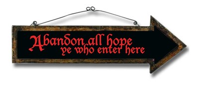 Halloween WALL DECAL, Spooky Decor, Abandon All Hope, Haunted House Sign, Gothic Decor - image2